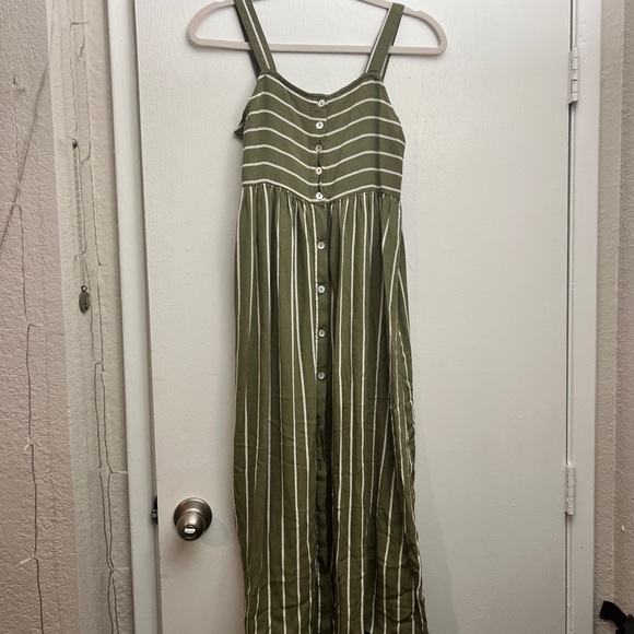 Forever 21 Olive Striped Maxi Dress - Picture 1 of 3